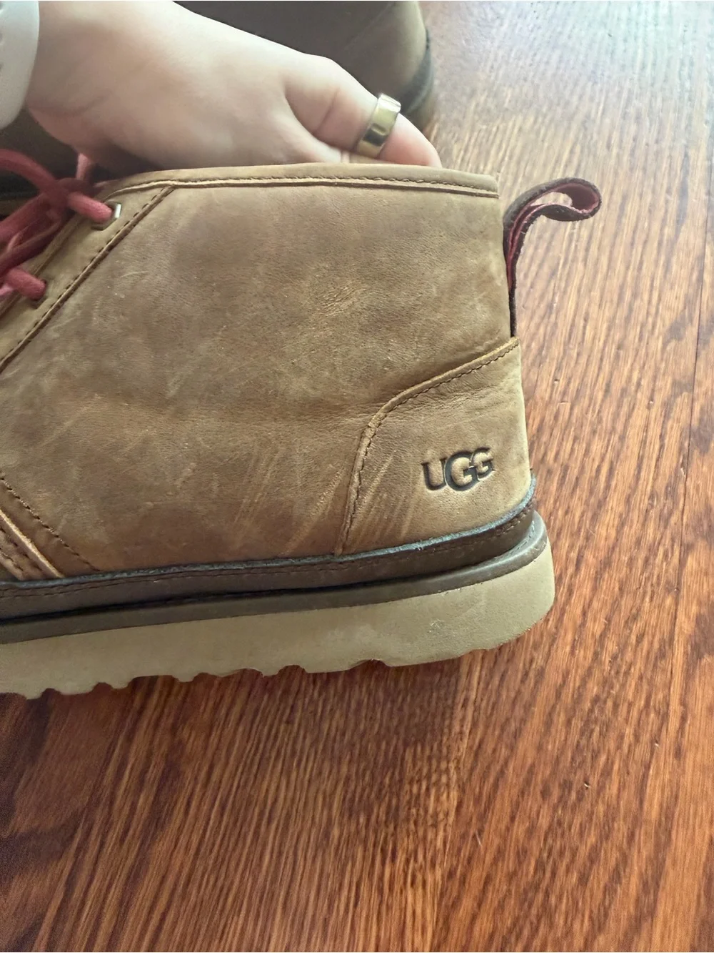 UGG Men’s Neumel Waterproof Wool Lined Brown Chukka Boots Size 10